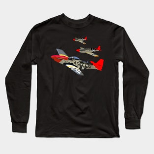 AAC - 332nd Fighter Group - 12th AF - Red Tails wo Txt Long Sleeve T-Shirt